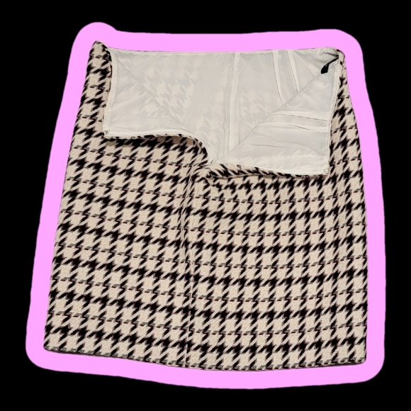 White House Black Market Wool Houndstooth Side Zipper Career Work Mini Skirt 4 - Picture 11 of 11